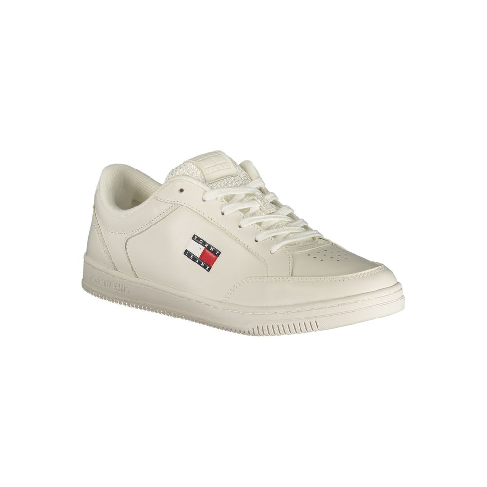 Tommy Hilfiger Lace-Up Leather and Polyurethane Sneaker — White, view 2