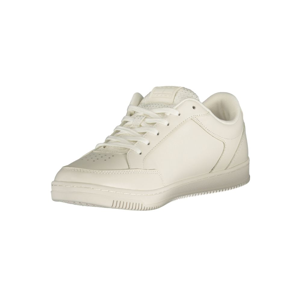 Tommy Hilfiger Lace-Up Leather and Polyurethane Sneaker — White, view 3