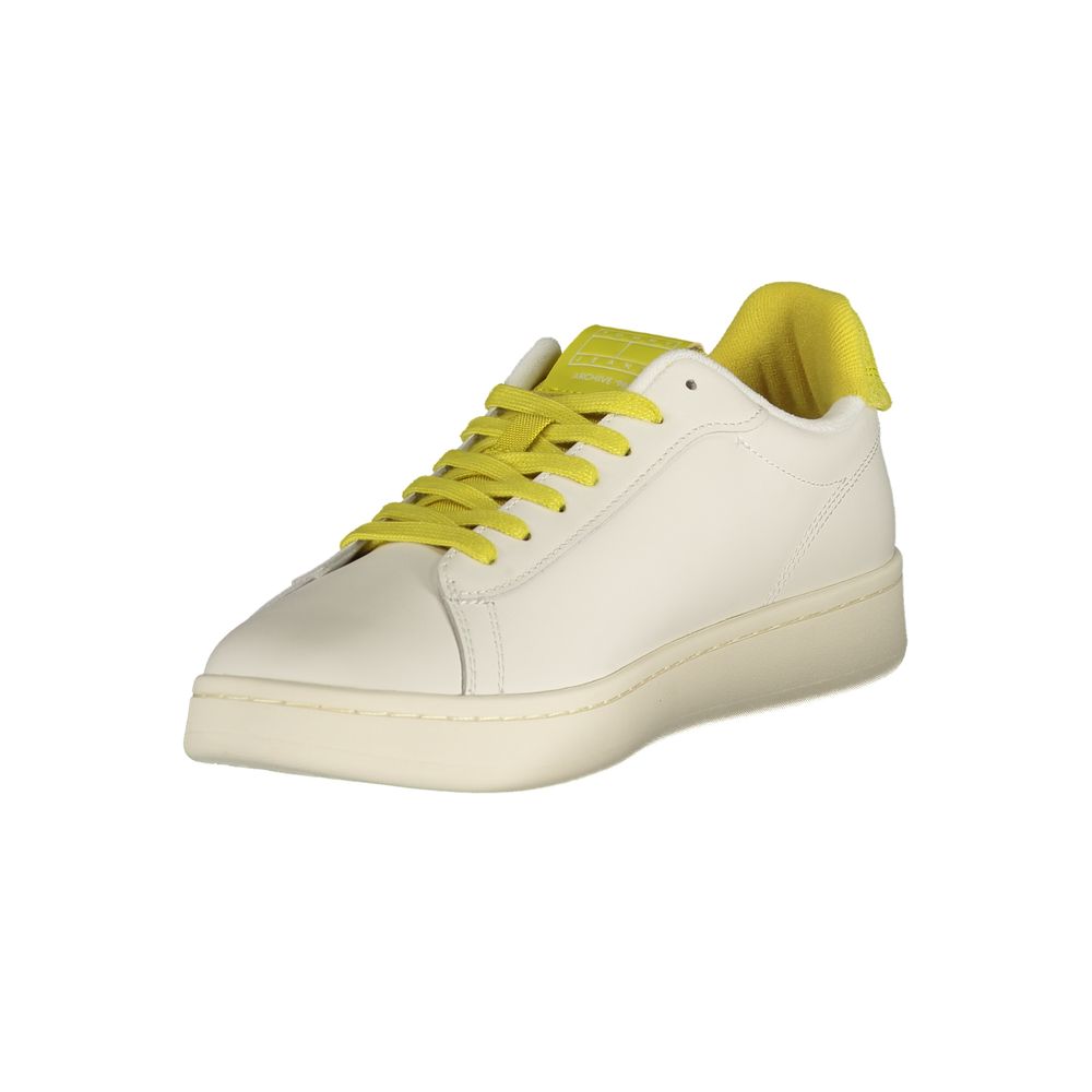 Tommy Hilfiger Logo-Print Leather Blend Sneaker — White, view 3