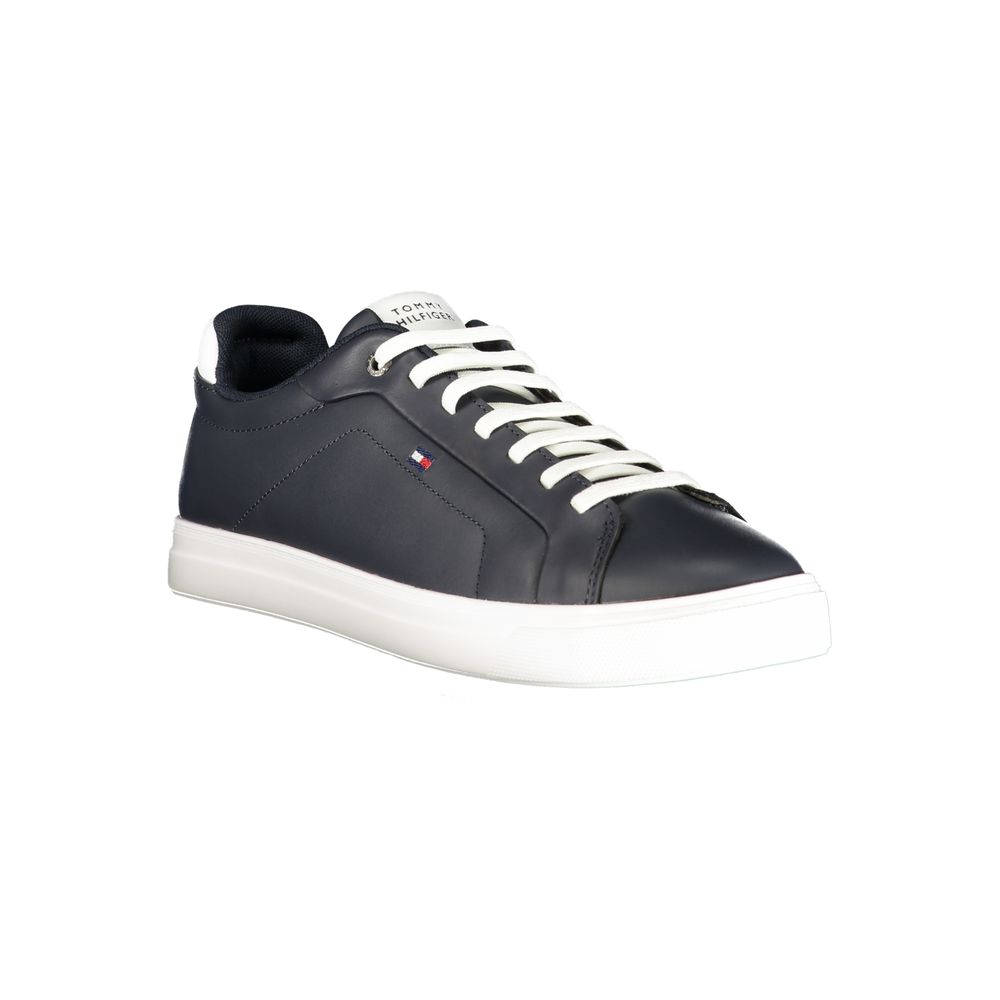 Tommy Hilfiger Lace-up Leather and Polyurethane Sneaker — Blue, view 2