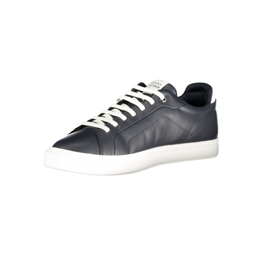 Tommy Hilfiger Lace-up Leather and Polyurethane Sneaker — Blue, view 3