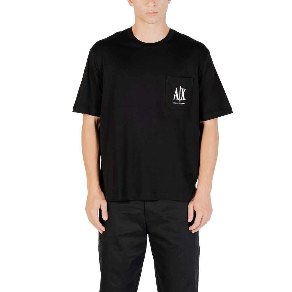 Armani Exchange Logo-Print Cotton T-Shirt — Black by Armani Exchange