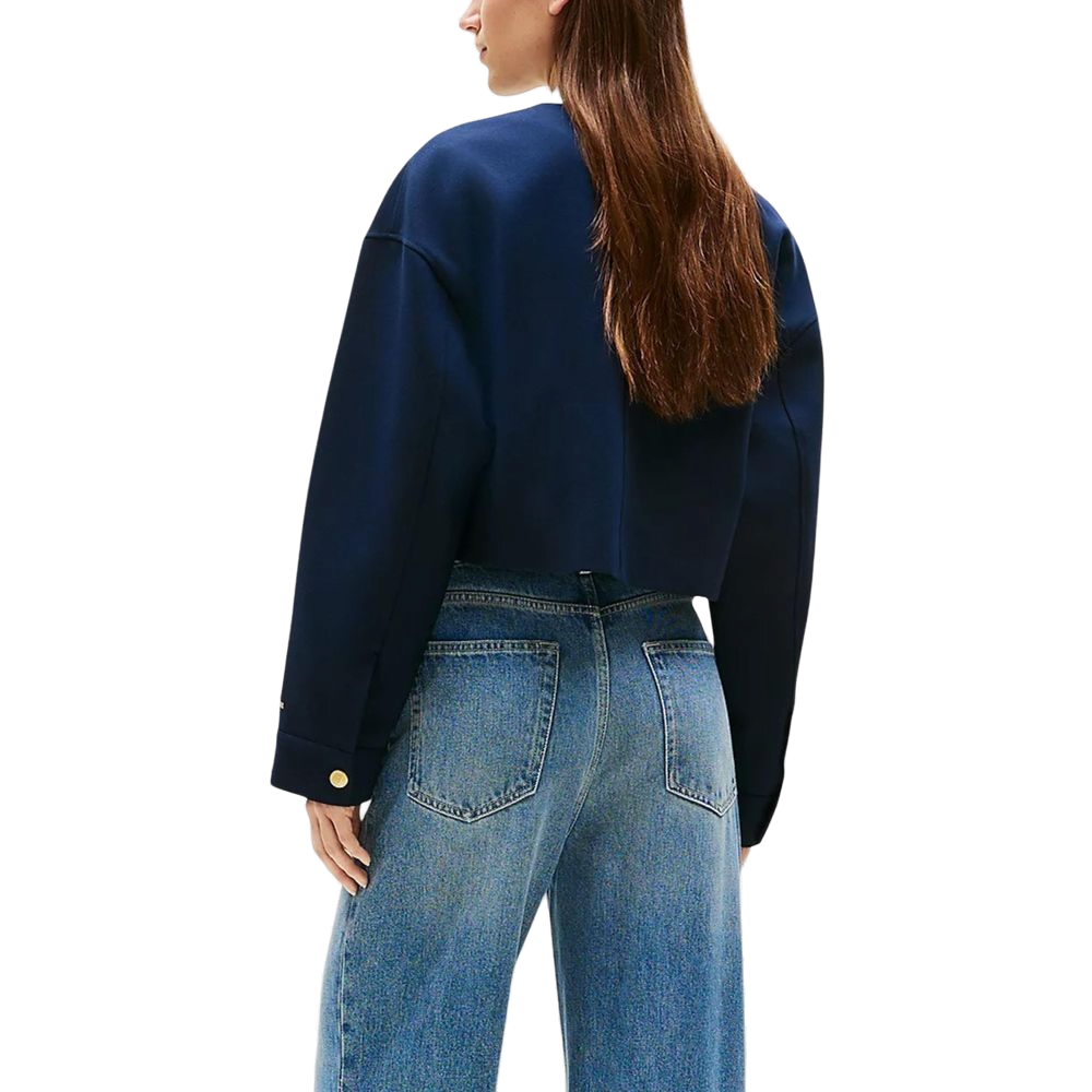Tommy Hilfiger Cropped Viscose Blazer — Blue, view 2