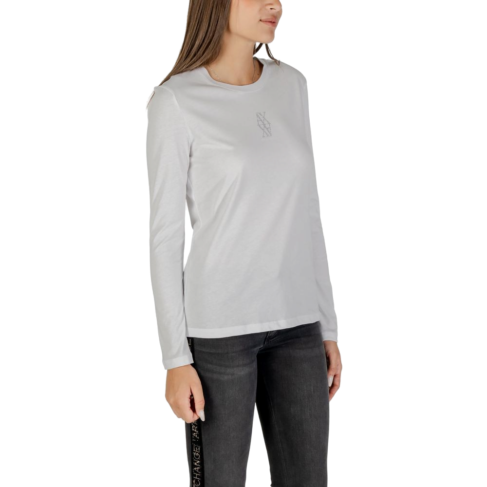 Armani Exchange Cotton Long-Sleeve T-Shirt — White, view 3