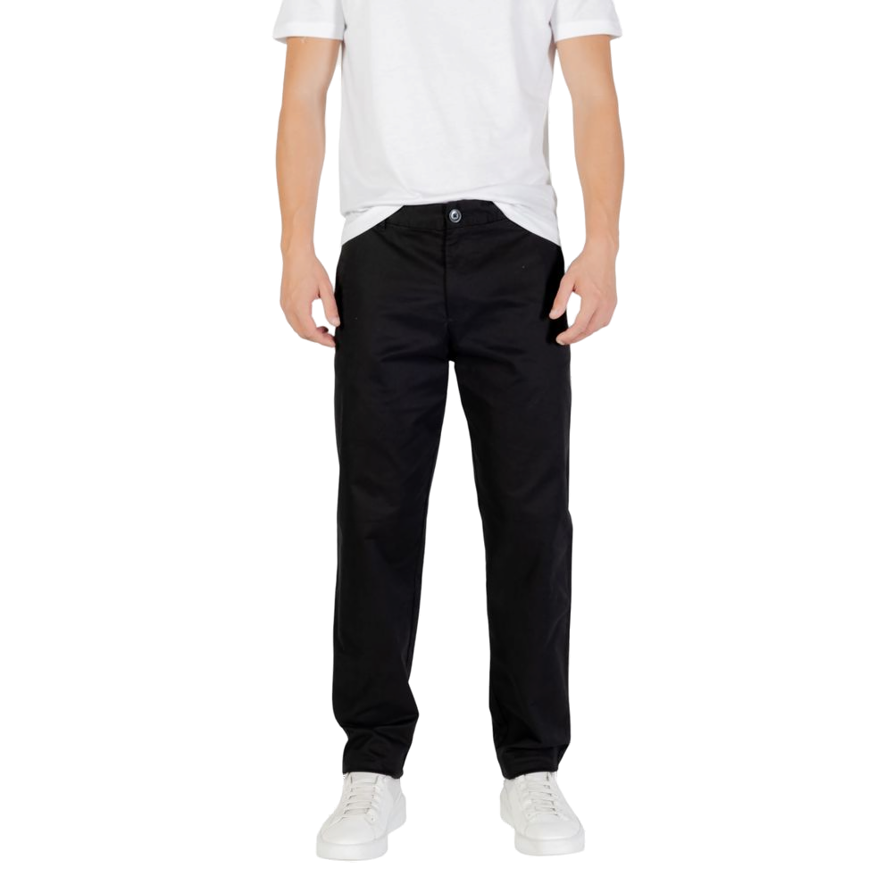 Armani Exchange Slim-Fit Cotton Trousers — Black by Armani Exchange