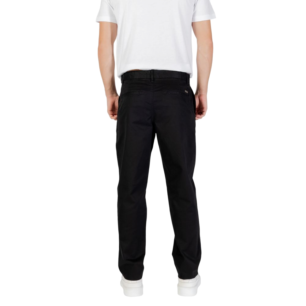 Armani Exchange Slim-Fit Cotton Trousers — Black, view 2