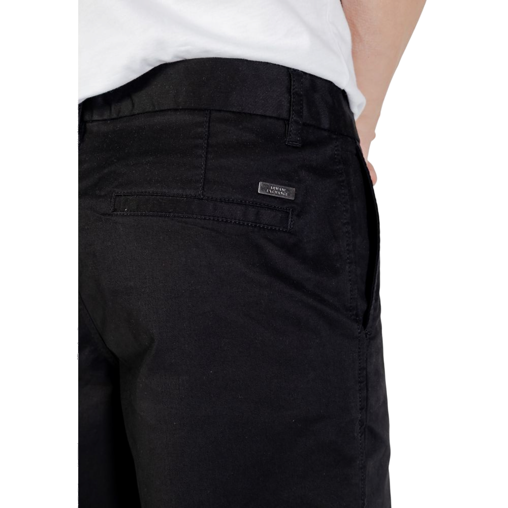 Armani Exchange Slim-Fit Cotton Trousers — Black, view 5