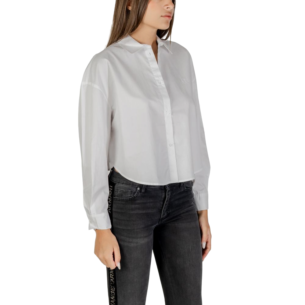 Armani Exchange Cotton Blouse — White, view 4