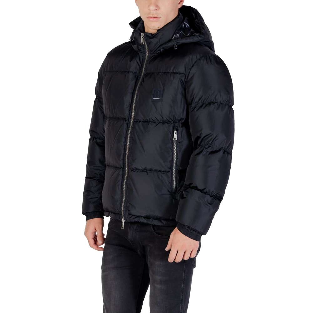 Armani Exchange Quilted Polyamide Down Jacket — Black, view 4