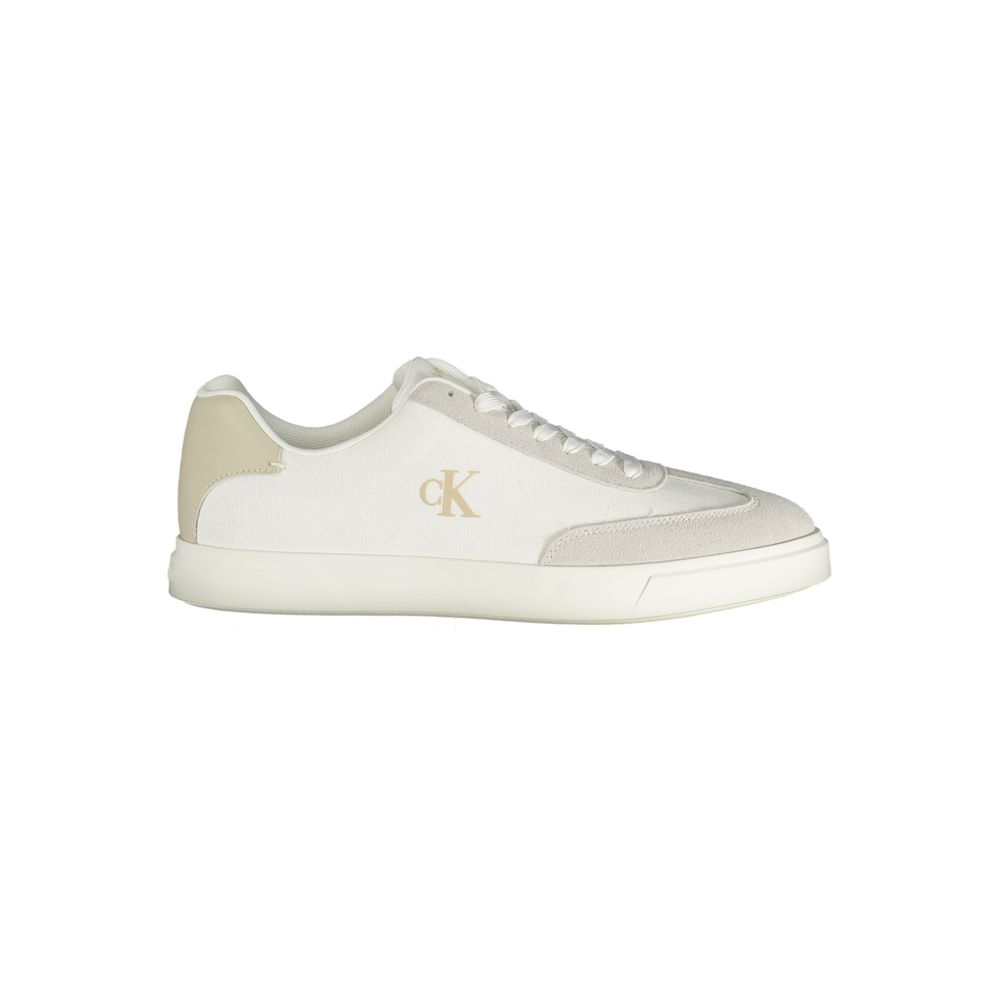 Calvin Klein Mixed-Material Low-Top Sneaker — White by Calvin Klein
