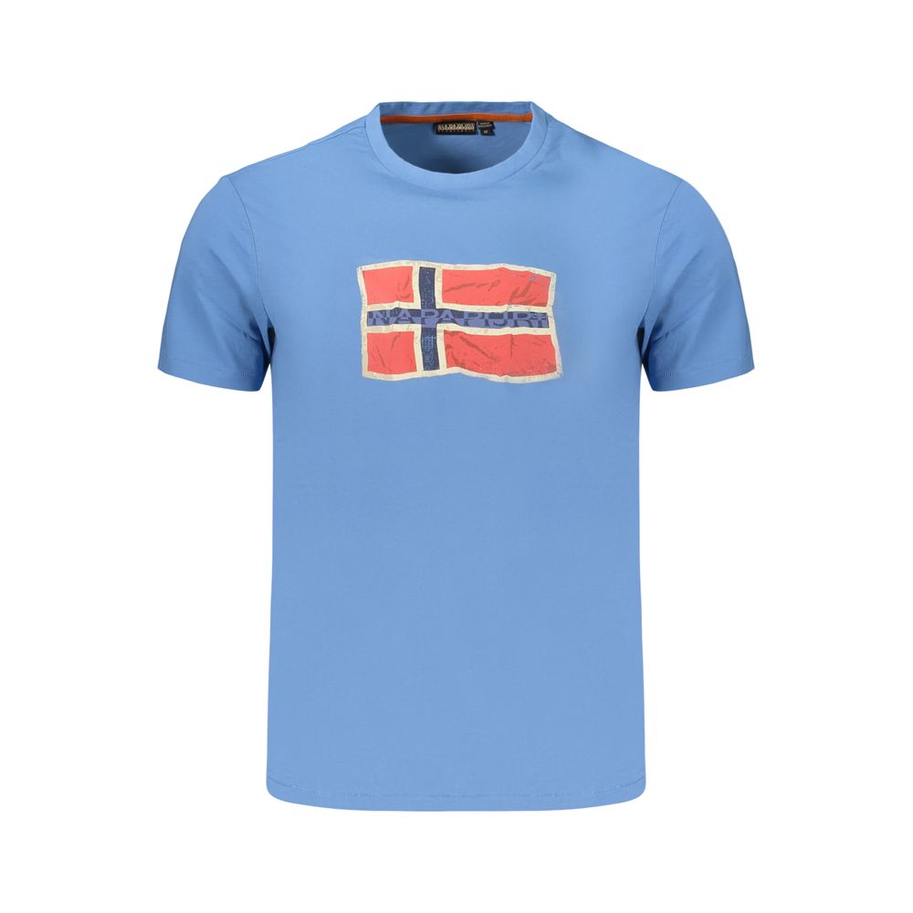 Napapijri Flag-Print Cotton T-Shirt — Blue by Napapijri