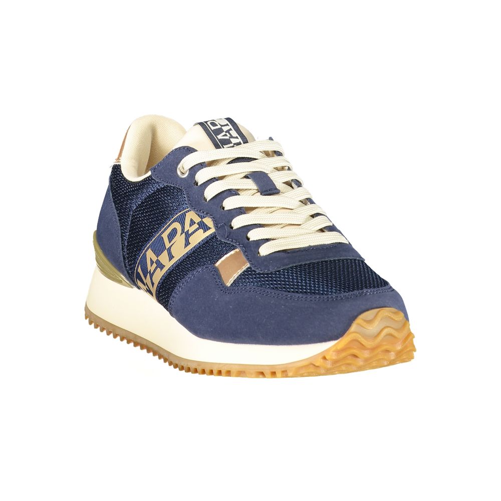 Napapijri Logo-Print Lace-Up Sneaker — Blue, view 2