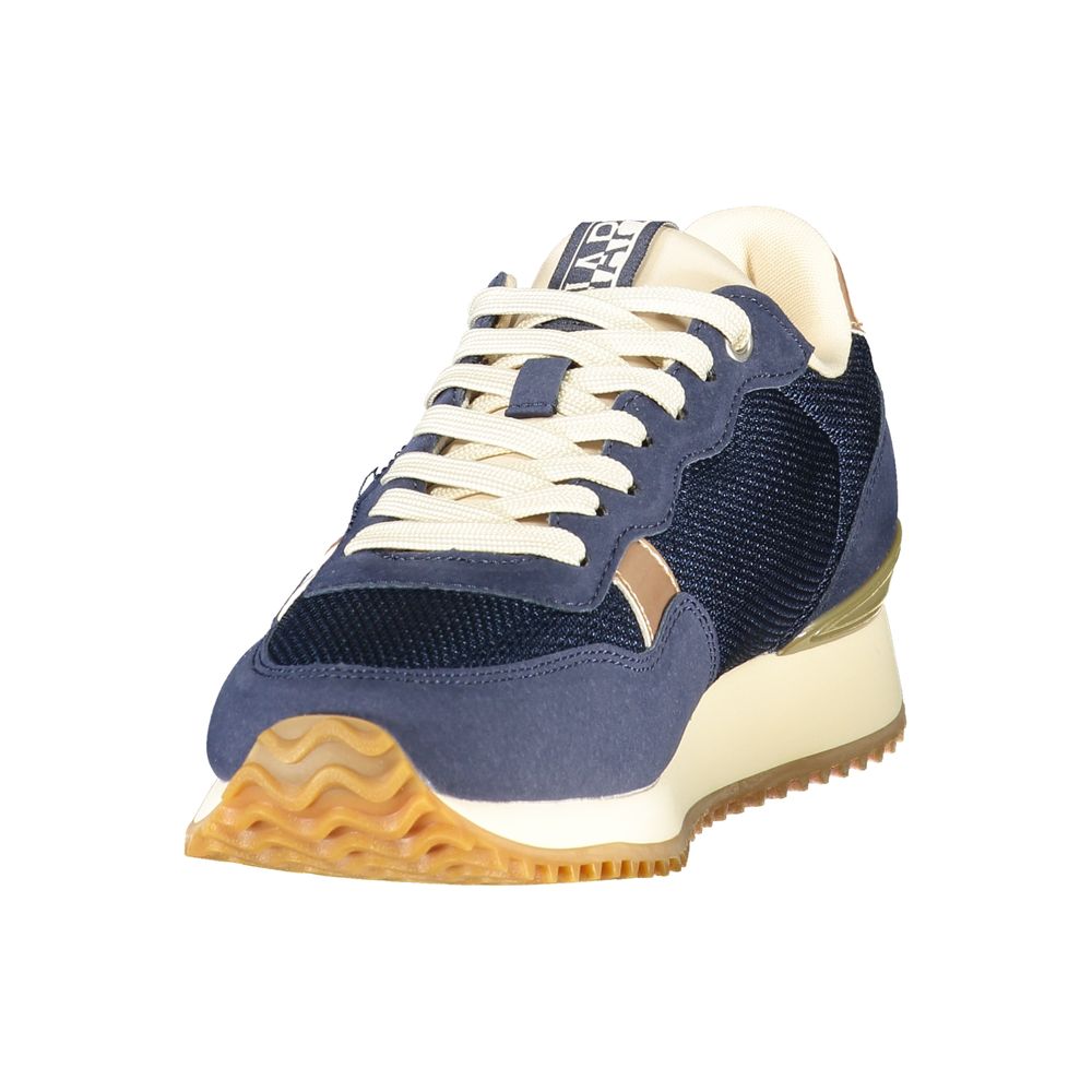 Napapijri Logo-Print Lace-Up Sneaker — Blue, view 3