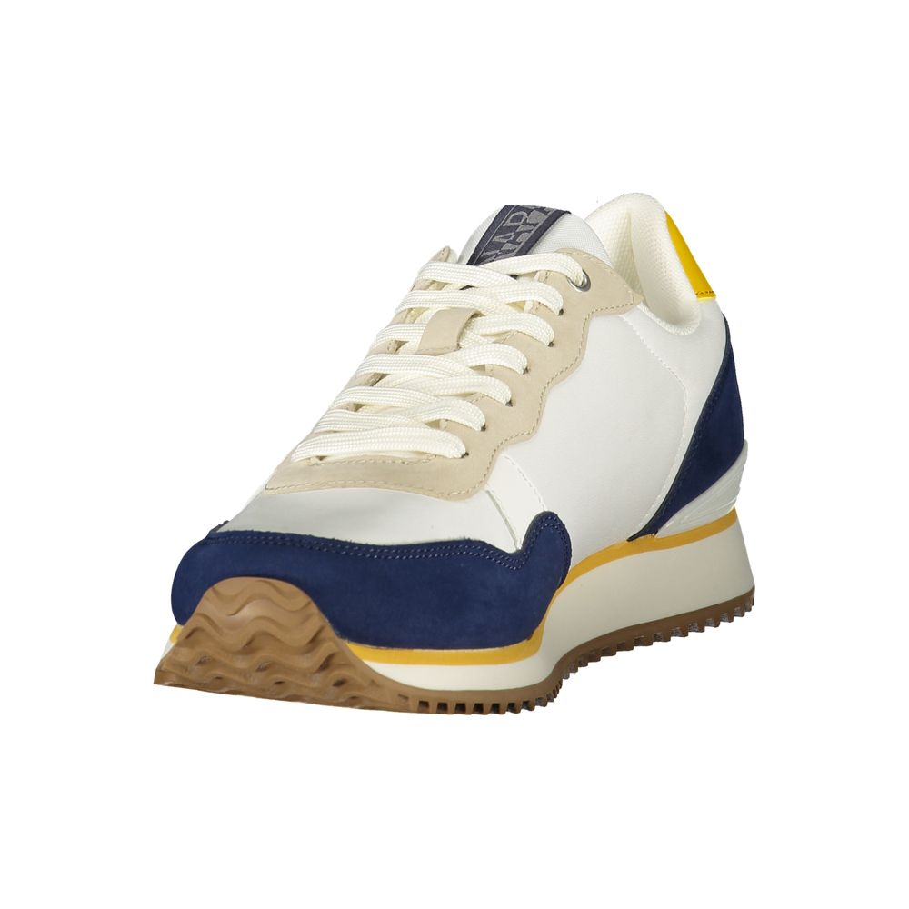 Napapijri Colorblock Polyester Sneaker — White, view 3