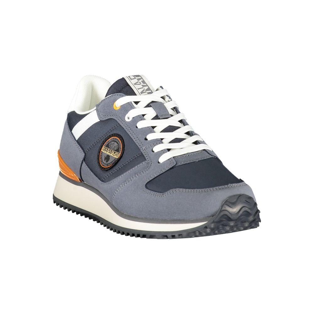 Napapijri Colour-Block Nylon and Rubber Sneaker — Blue, view 2