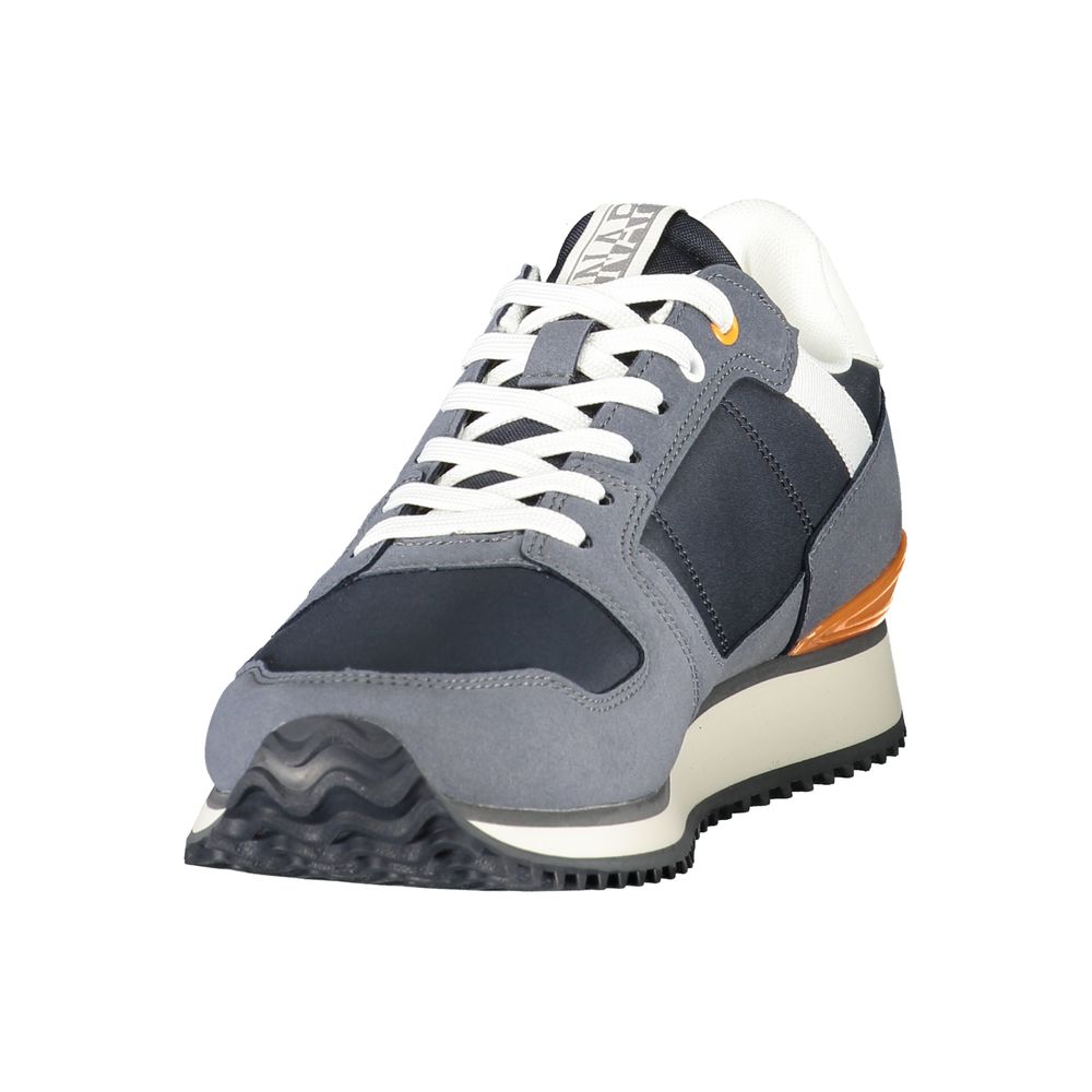 Napapijri Colour-Block Nylon and Rubber Sneaker — Blue, view 3