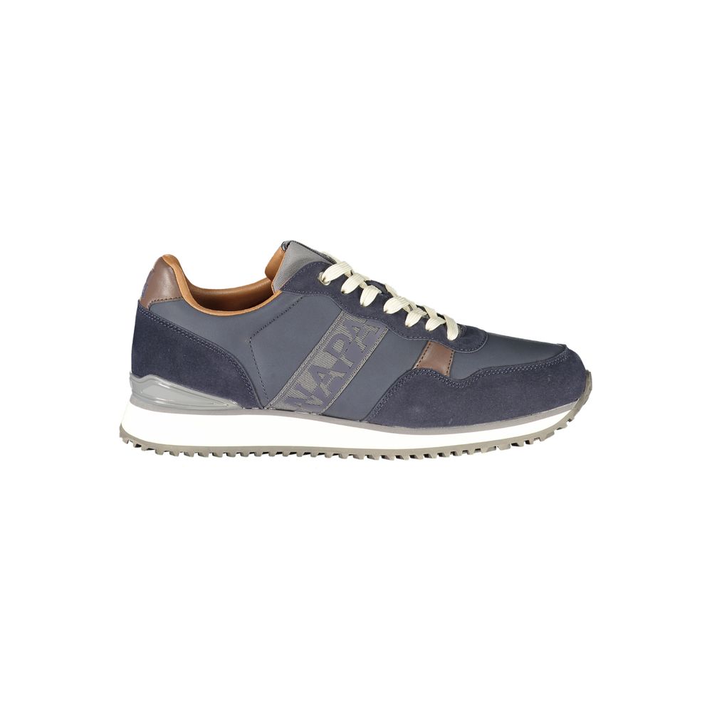 Napapijri Logo-Banded Mixed-Material Sneaker — Blue by Napapijri