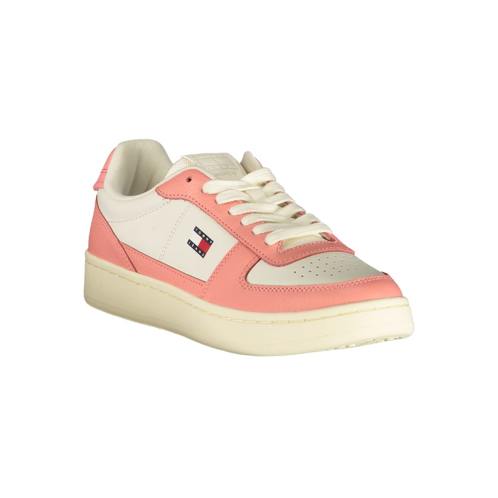 Tommy Hilfiger Colour-Block Leather and Polyurethane Sneaker — White, view 2