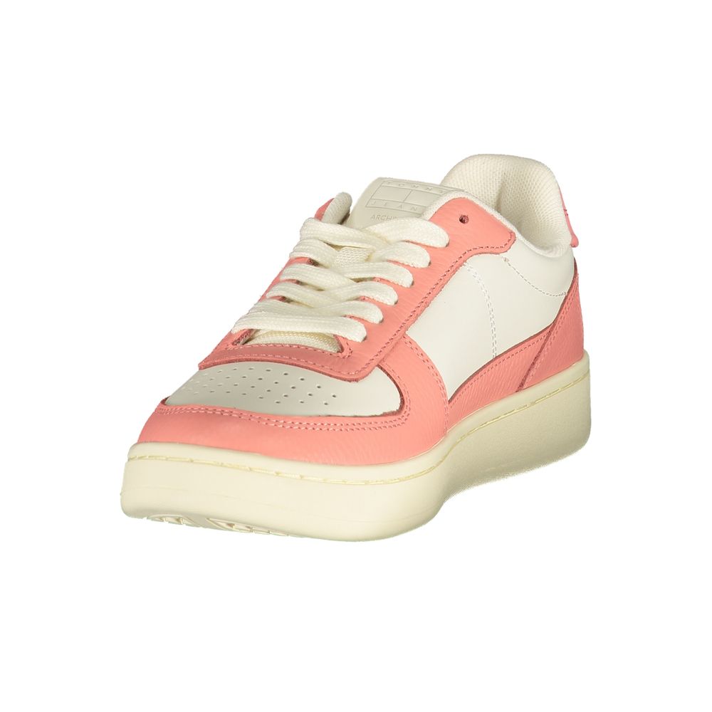 Tommy Hilfiger Colour-Block Leather and Polyurethane Sneaker — White, view 3