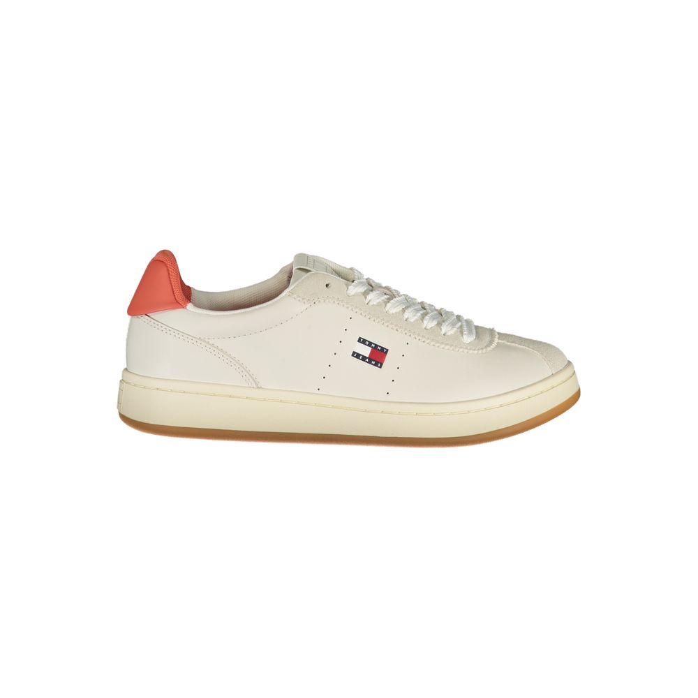 Tommy Hilfiger Logo-Detail Lace-Up Sneaker — Beige by Tommy Hilfiger