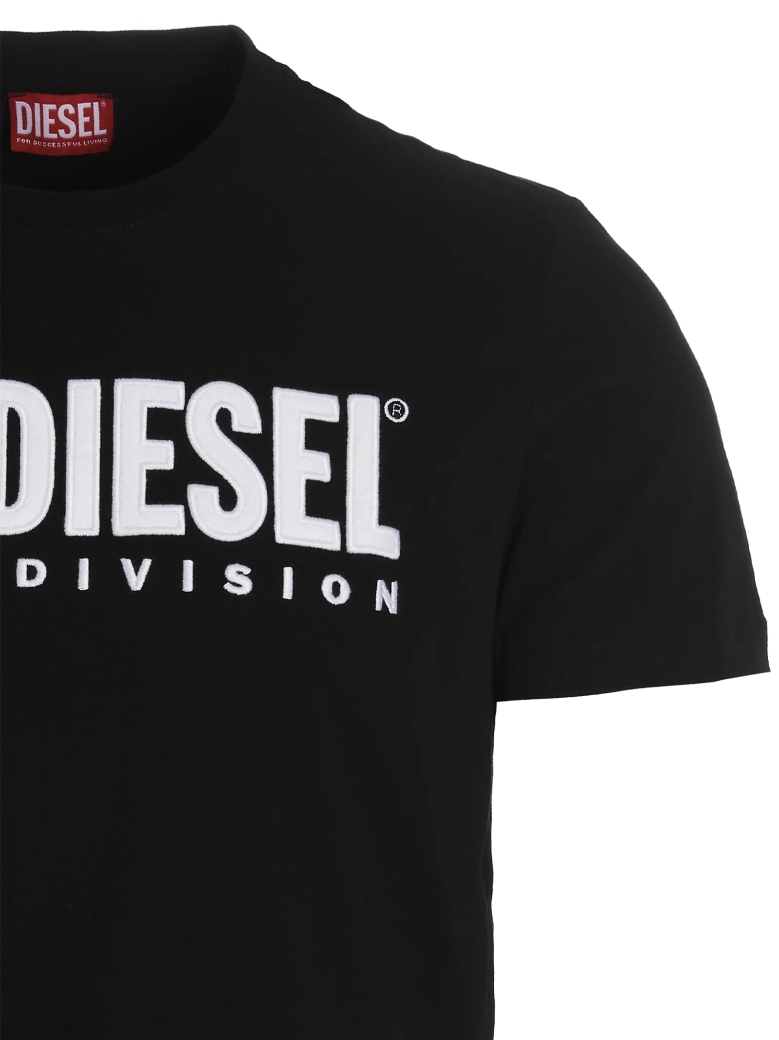 Diesel Logo-Print Cotton T-Shirt — Black, view 3