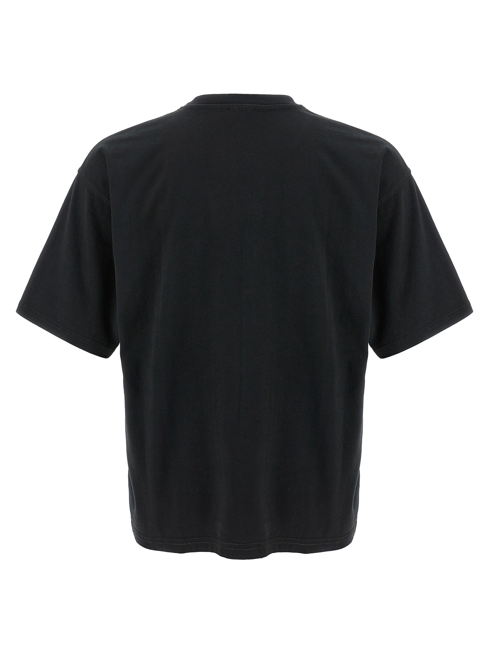 Diesel Flocked Logo Cotton T-Shirt — Black, view 2