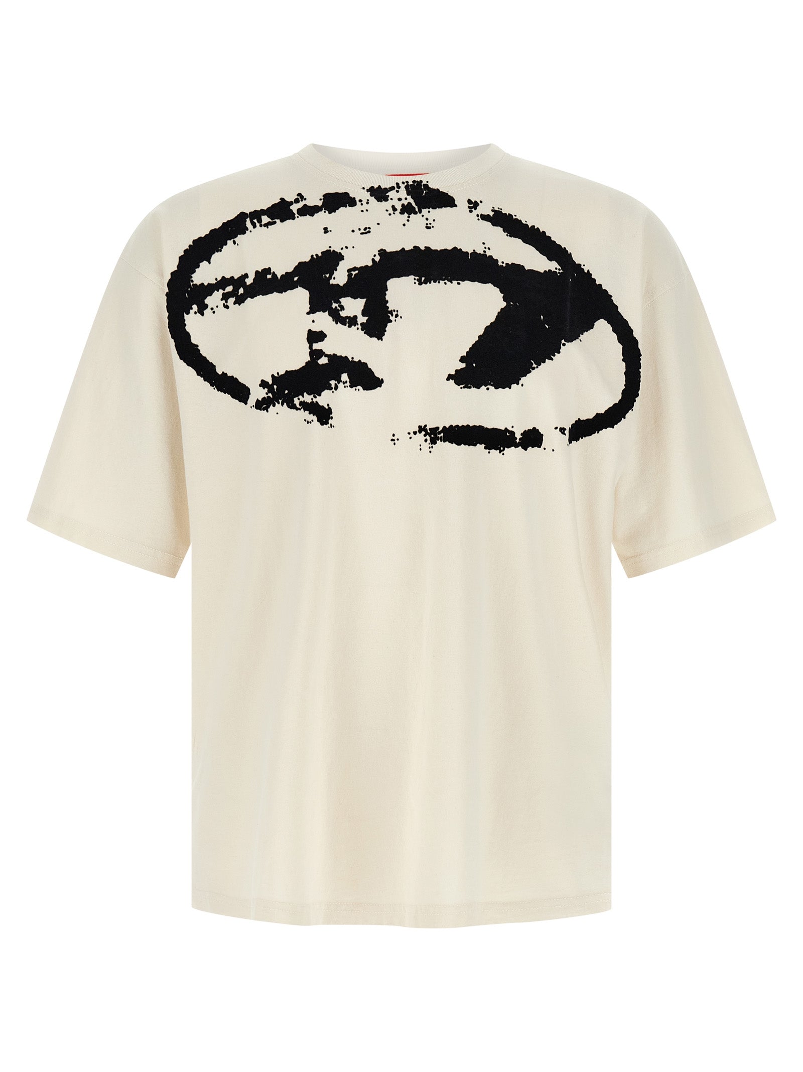 Diesel Distressed Logo Print T-Shirt — White by Diesel
