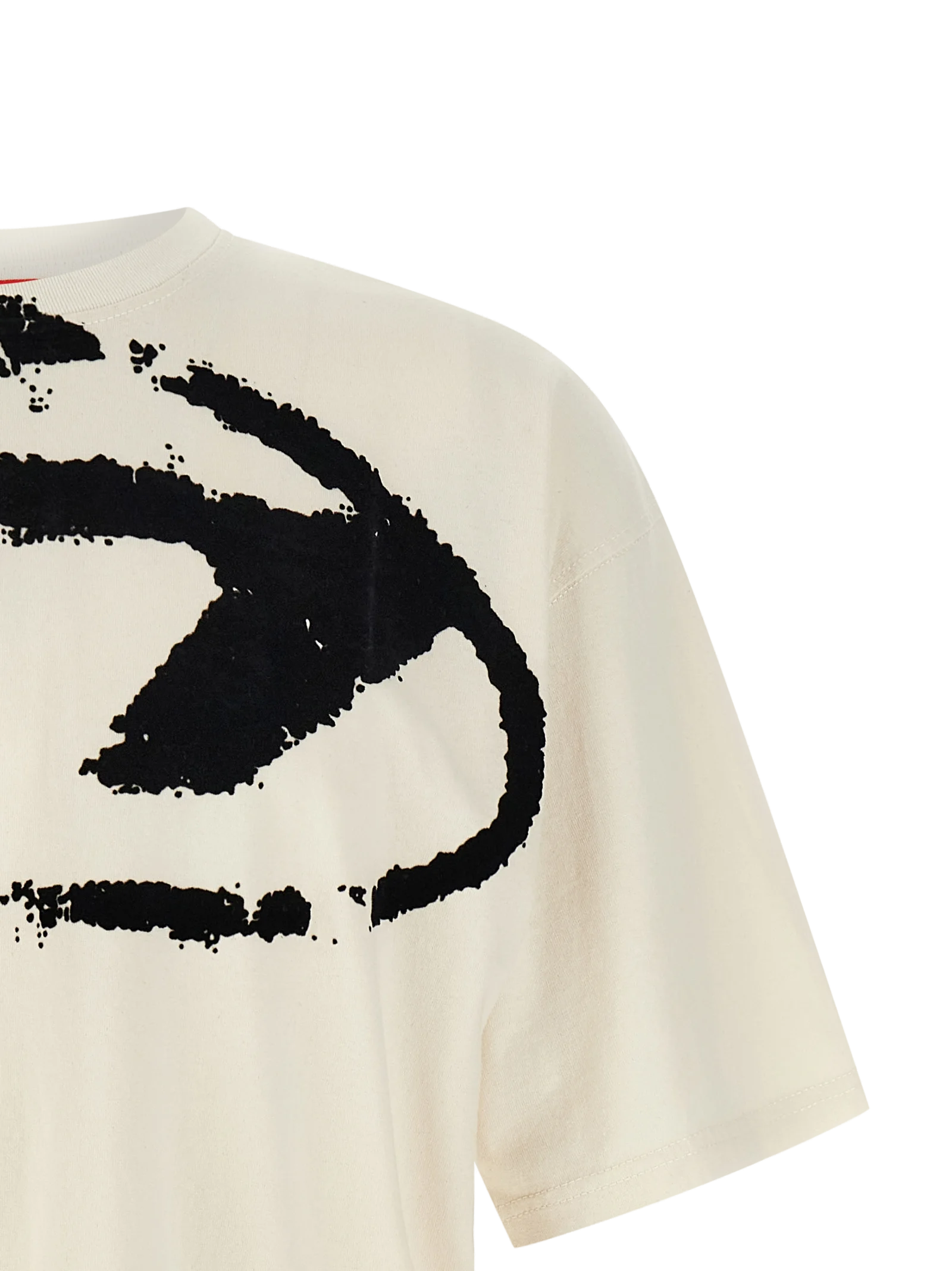 Diesel Distressed Logo Print T-Shirt — White, view 3