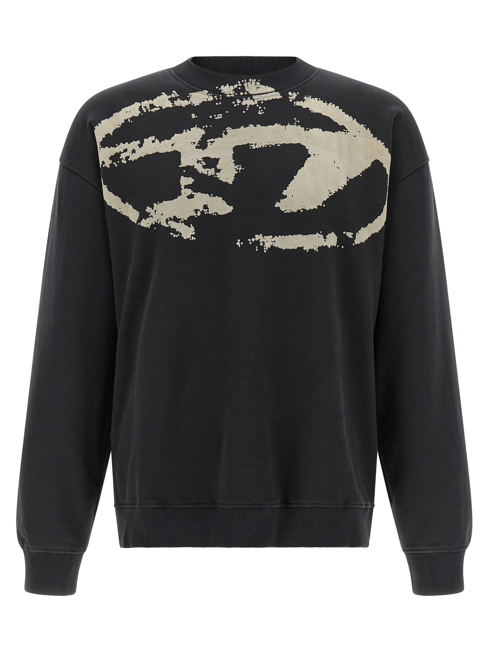 Diesel Flocked Oval D Logo Sweatshirt — Black by Diesel