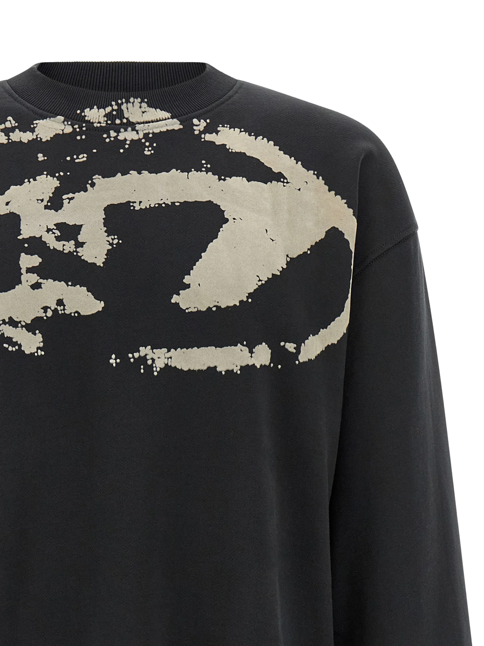 Diesel Flocked Oval D Logo Sweatshirt — Black, view 3