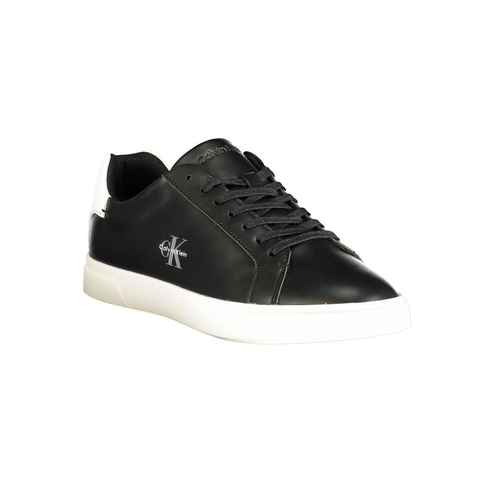 Calvin Klein Leather and Polyurethane Sneaker — Black, view 2