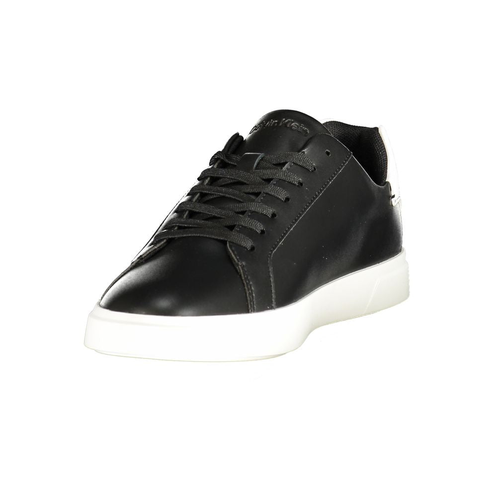 Calvin Klein Leather and Polyurethane Sneaker — Black, view 3
