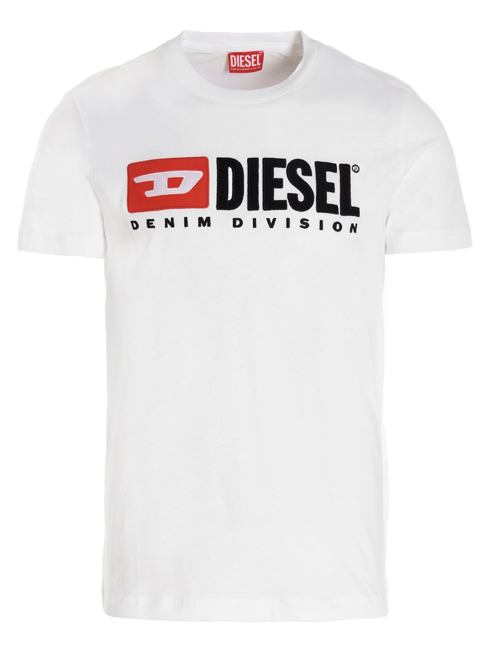 Diesel Logo-Embroidered Cotton T-Shirt — White by Diesel