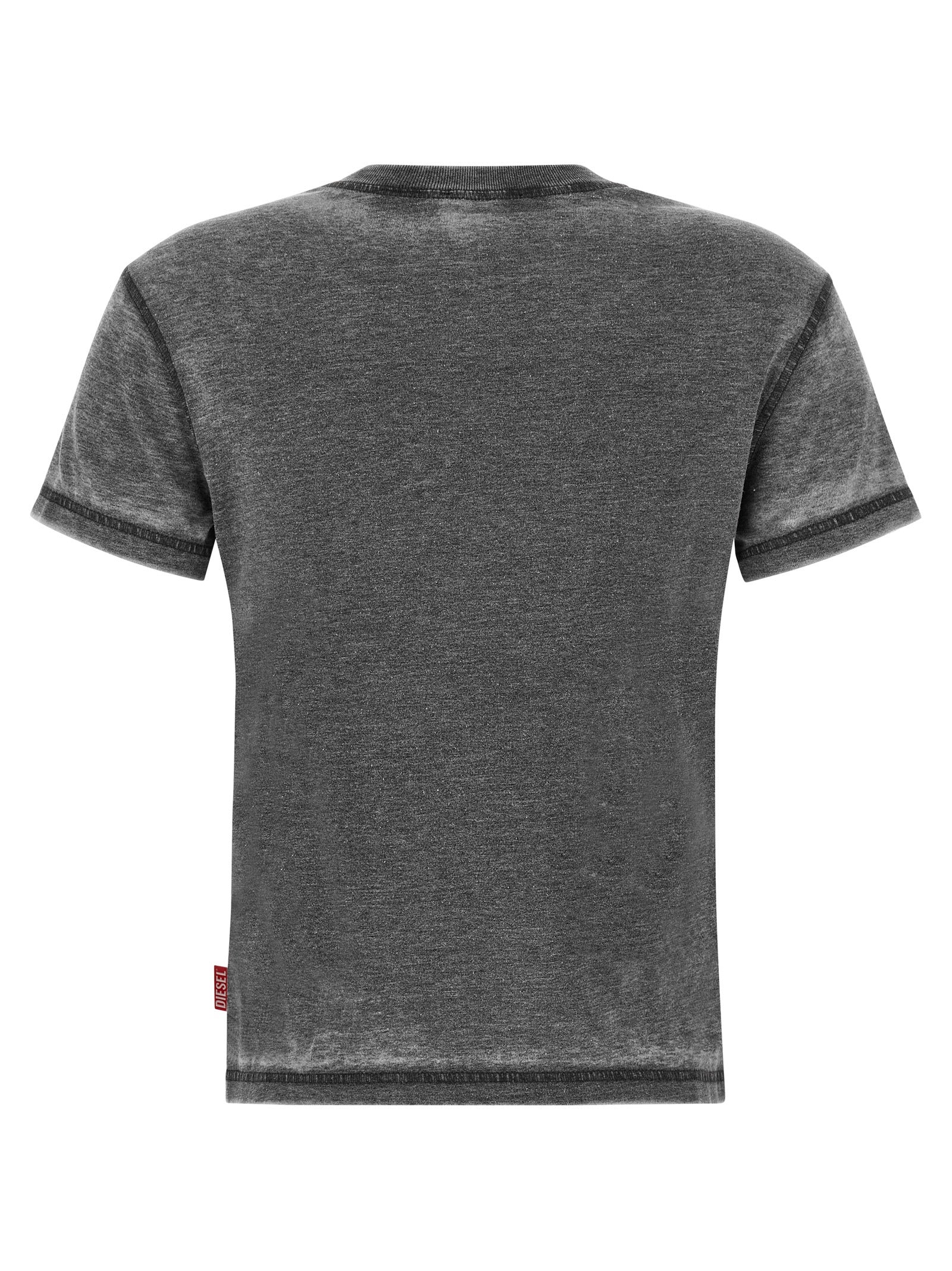 Diesel Rhinestone Logo T-Shirt — Gray, view 2