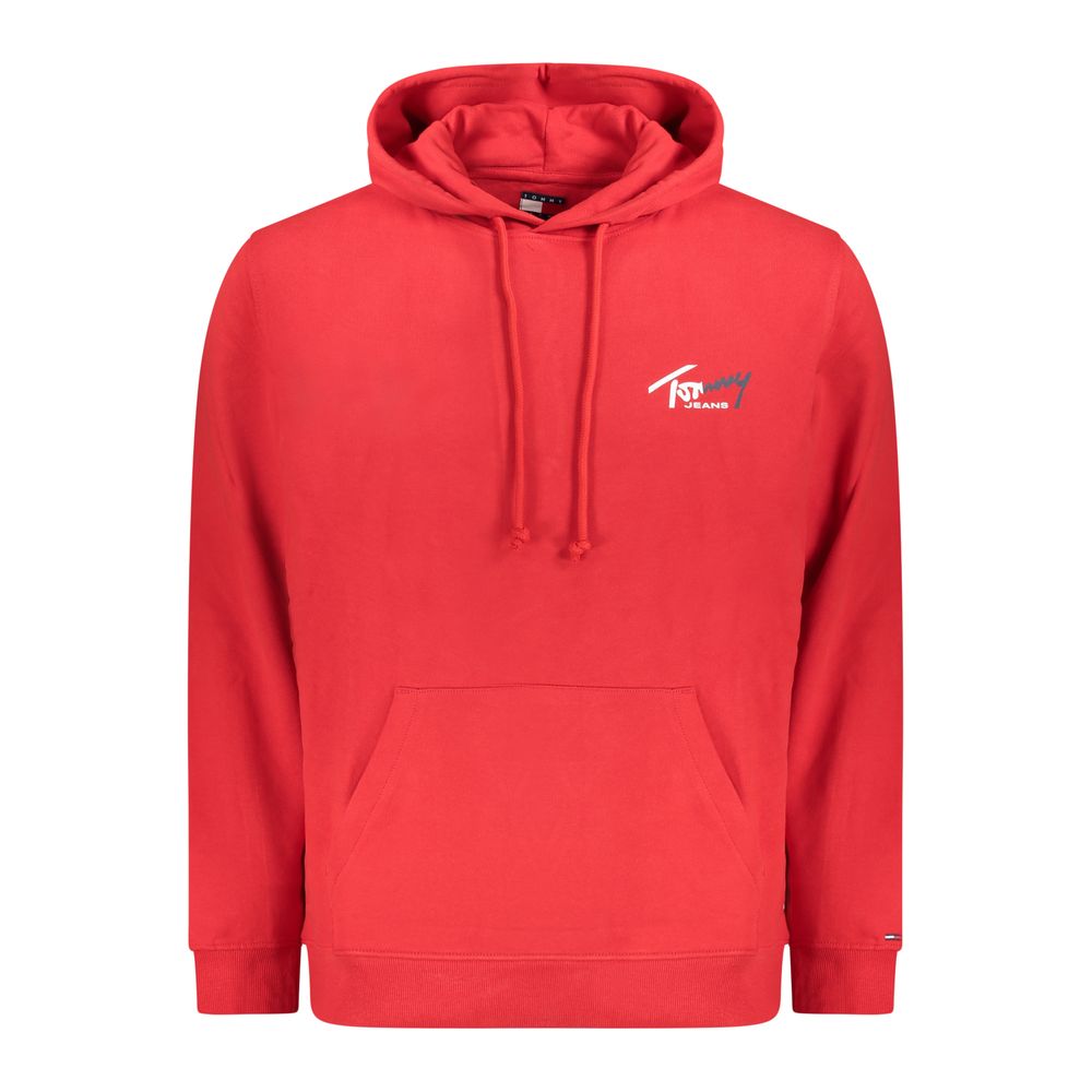 Tommy Hilfiger Logo Embroidered Cotton Hoodie — Red by Tommy Hilfiger