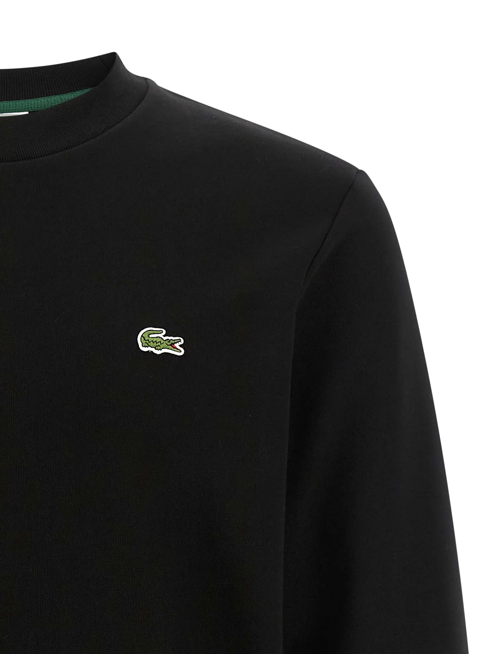Lacoste Cotton Crewneck Sweatshirt — Black, view 3
