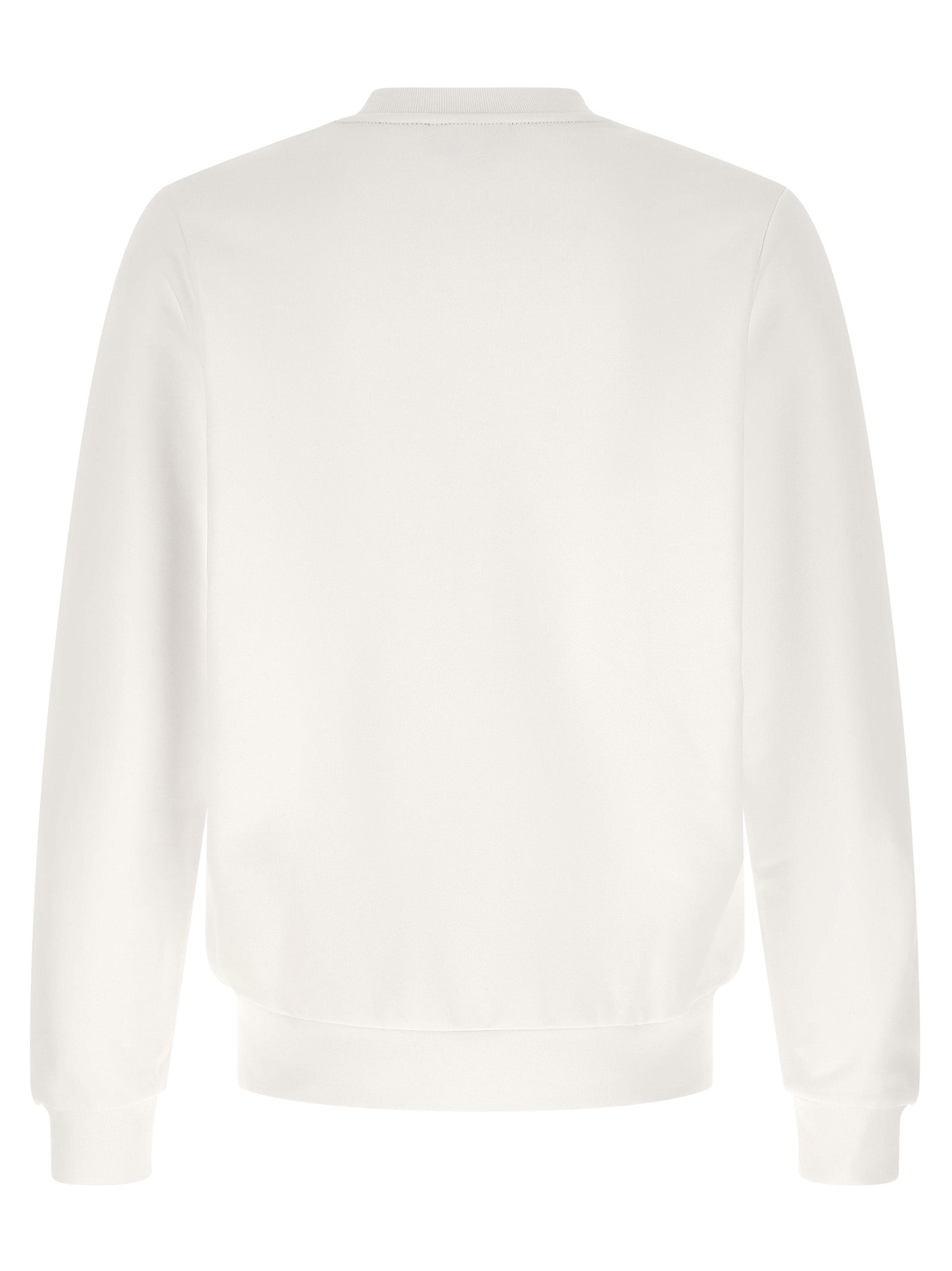 Lacoste Embroidered Logo Cotton Sweatshirt — White, view 2