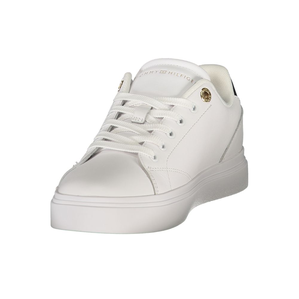 Tommy Hilfiger Lace-Up Leather Sneaker — White, view 3