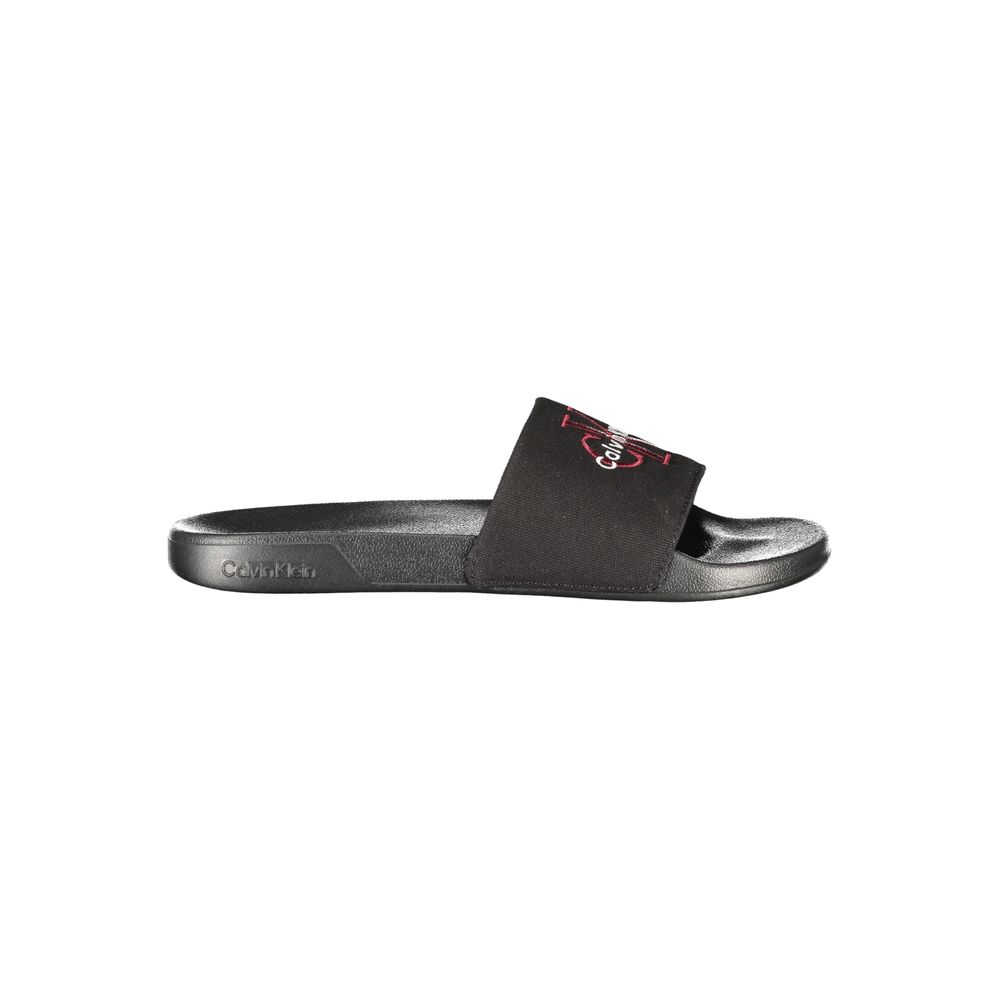 Calvin Klein Logo-Embroidered Slipper — Black by Calvin Klein