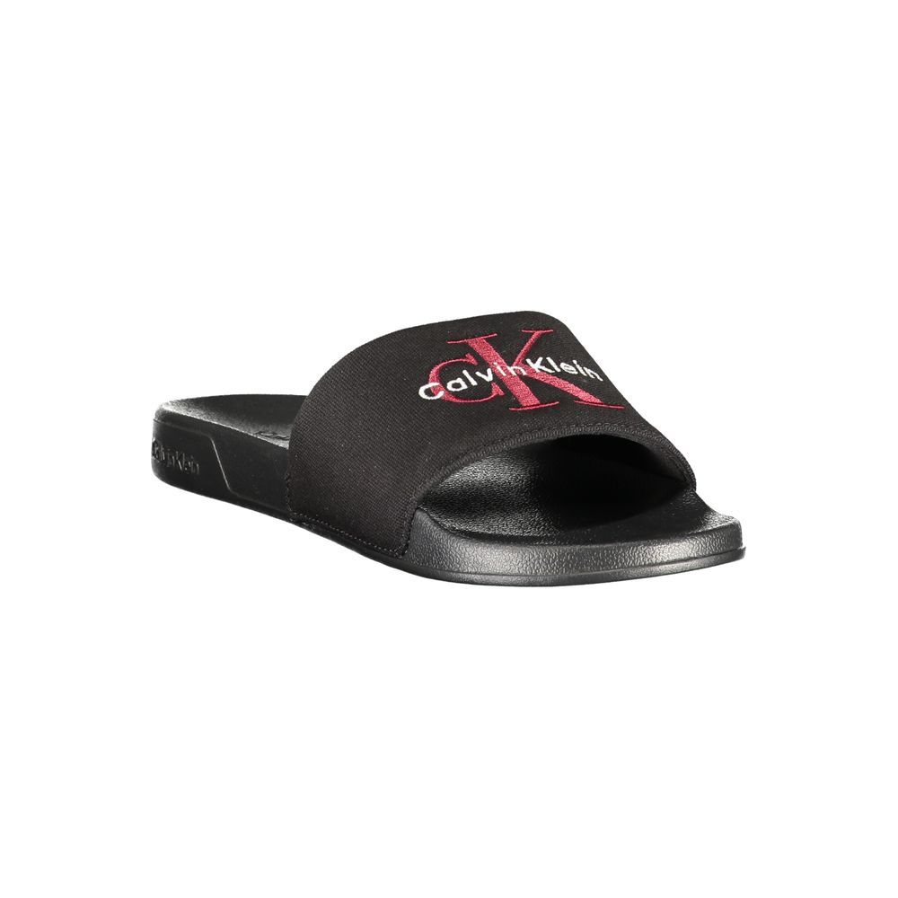 Calvin Klein Logo-Embroidered Slipper — Black, view 2