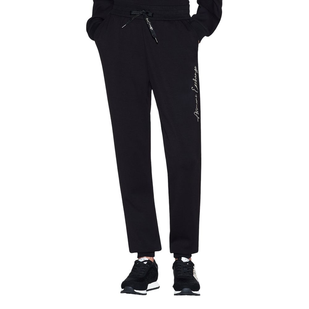 Armani Exchange Bicolor Viscose Joggers — Black by Armani Exchange