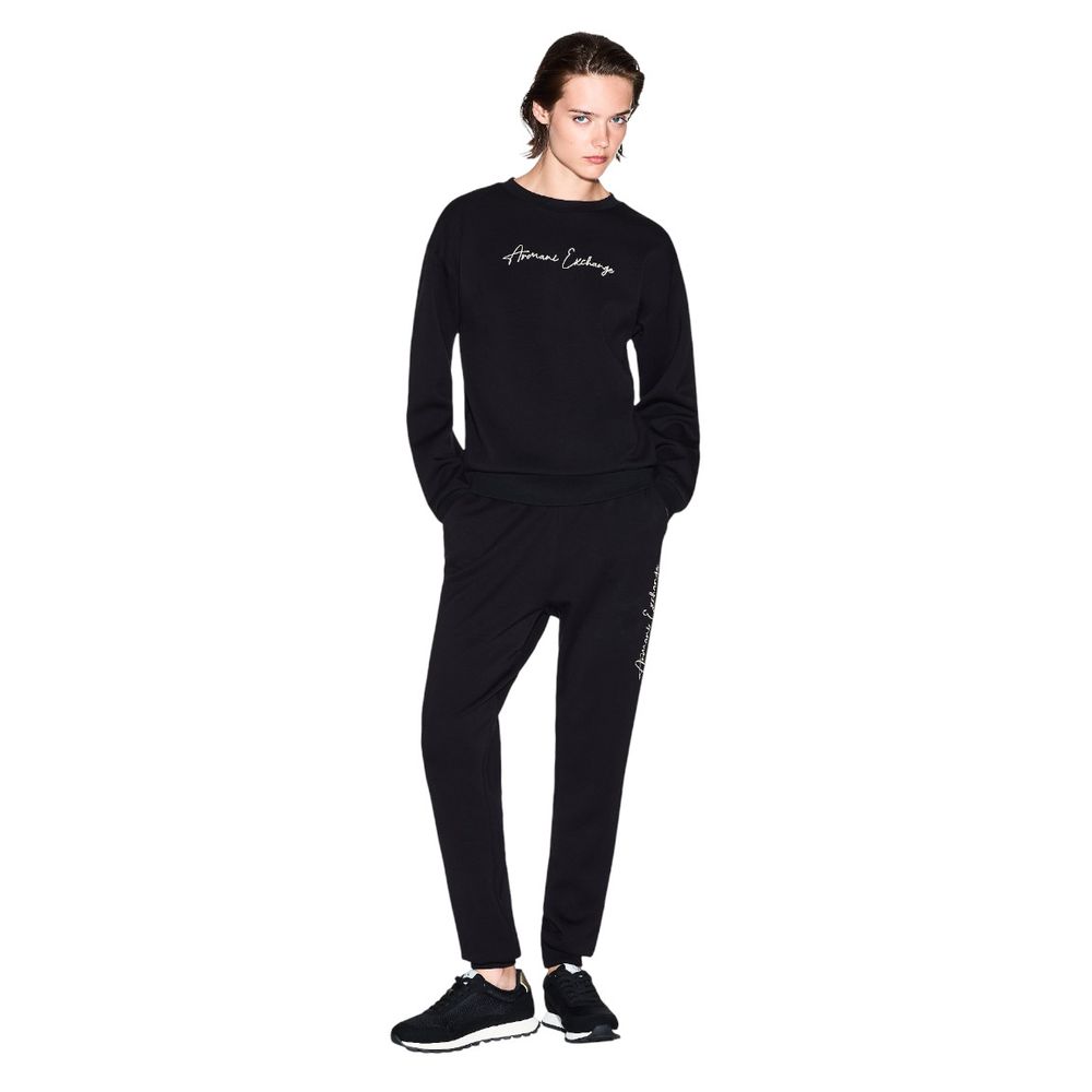 Armani Exchange Bicolor Viscose Joggers — Black, view 5