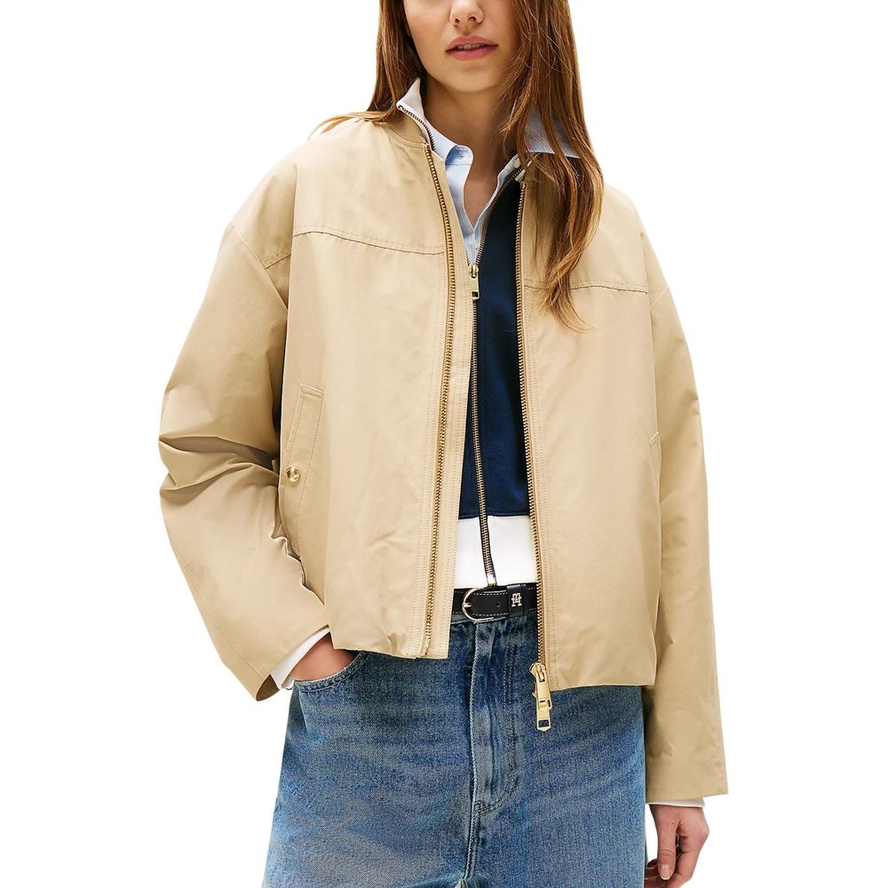 Tommy Hilfiger Cotton-Nylon Bomber Jacket — Beige by Tommy Hilfiger