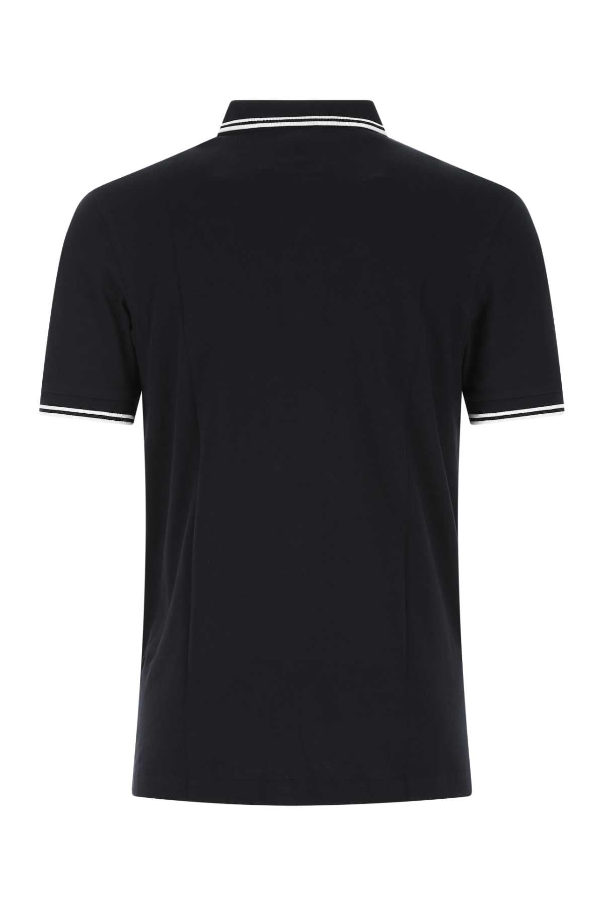 Fred Perry Twin Polo Shirt — Black, view 2