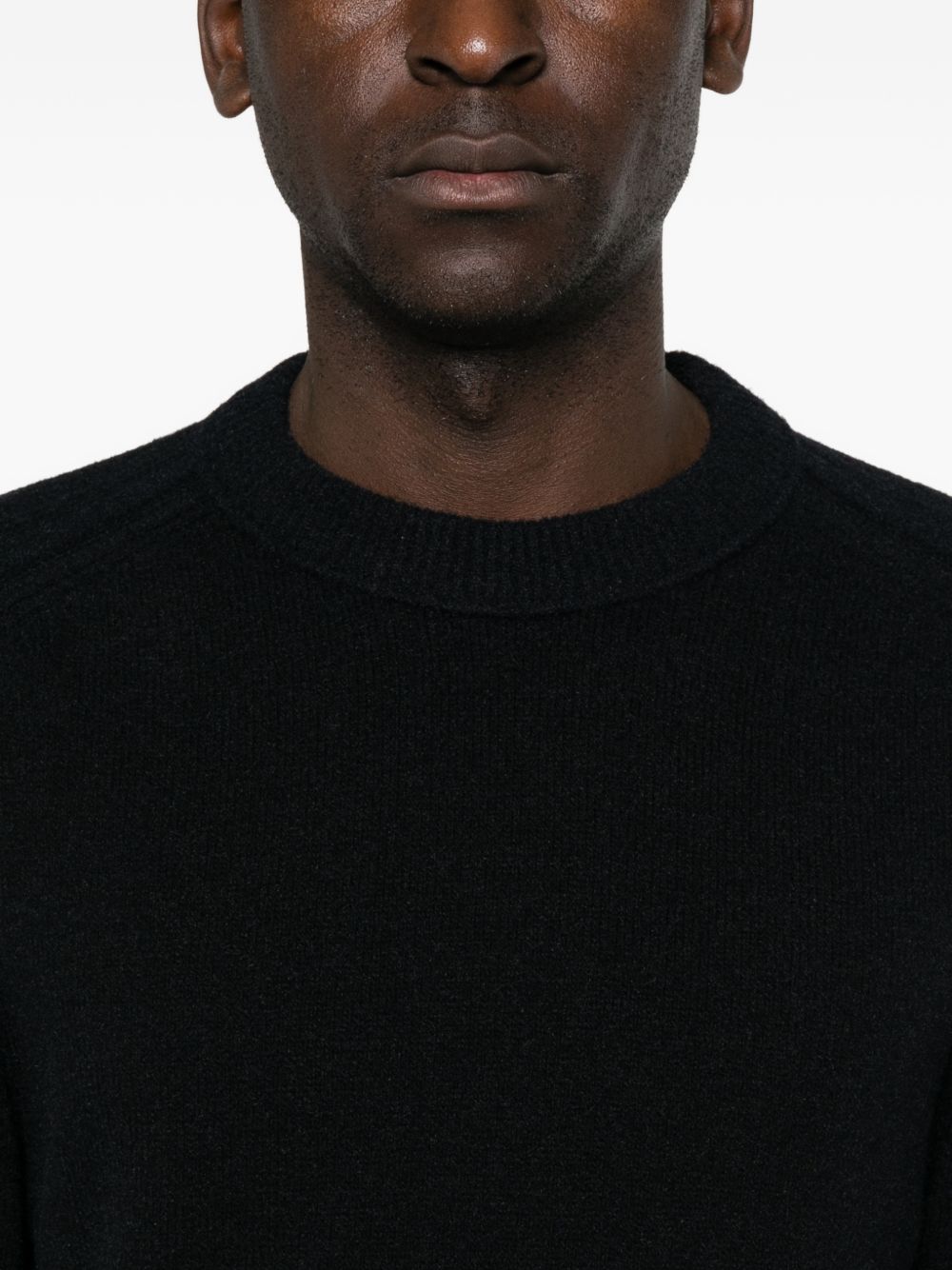 C.P. Company Knitted Crew Neck Sweater — Black, view 3