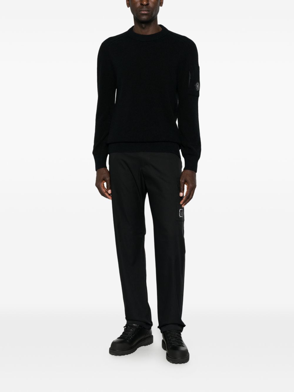 C.P. Company Knitted Crew Neck Sweater — Black, view 5