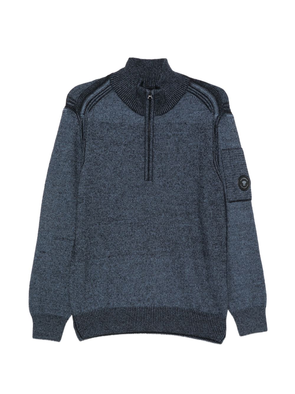 C.P. Company Wool Marl Quarter-Zip Sweater — Navy by C.p. Company