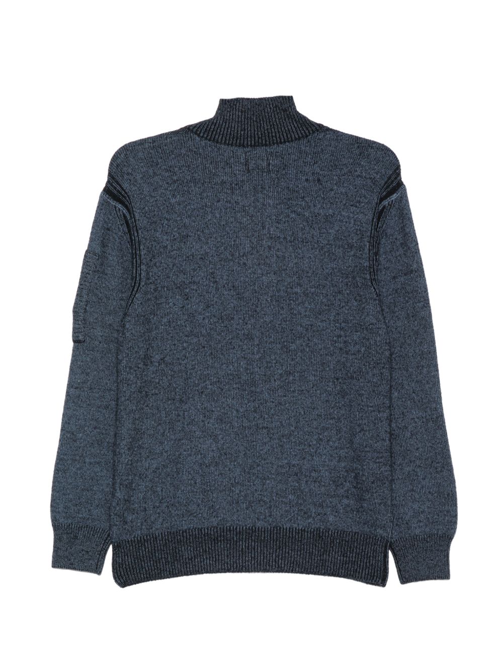 C.P. Company Wool Marl Quarter-Zip Sweater — Navy, view 3