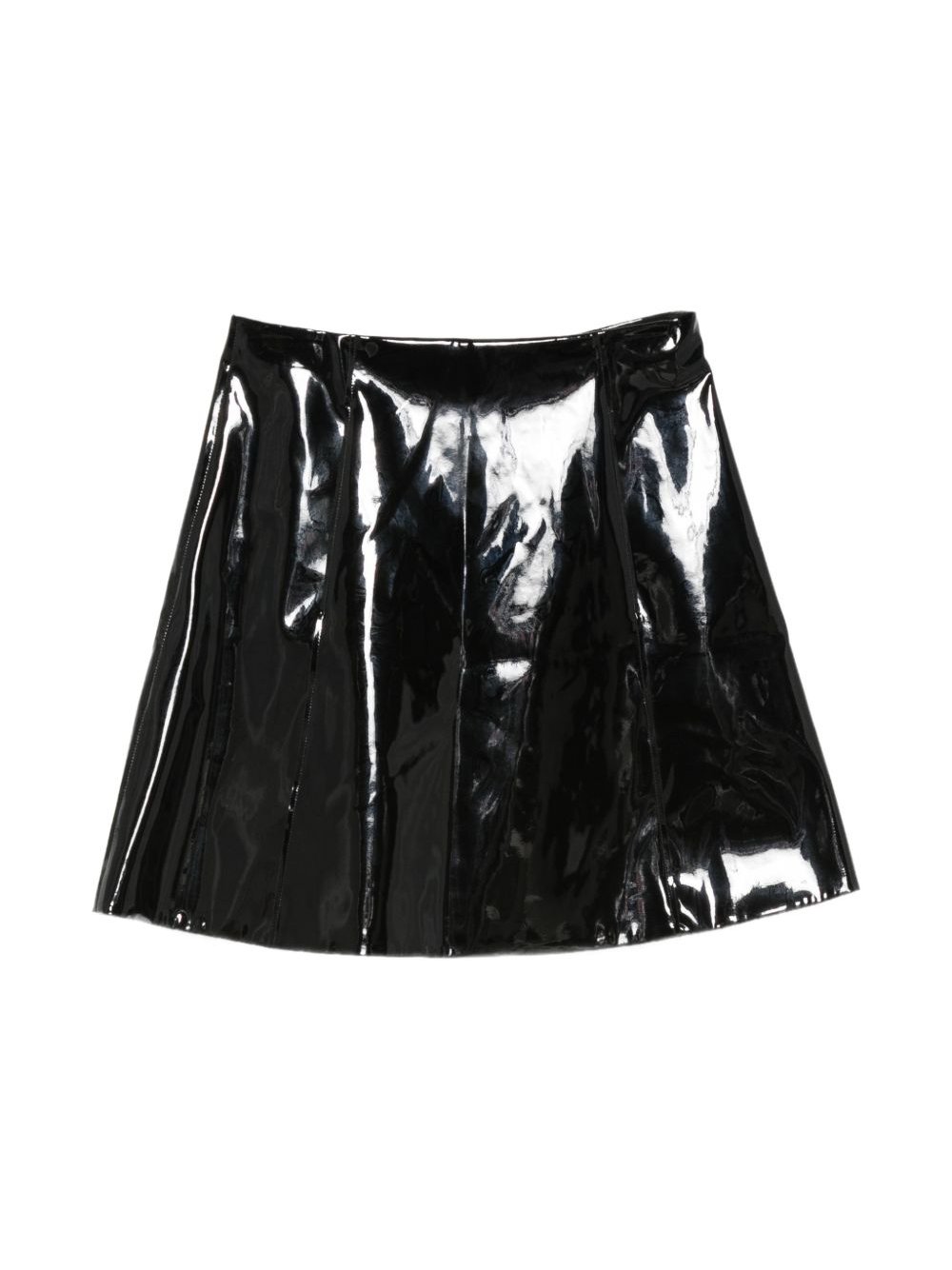 Emporio Armani Patent Panelled Skirt — Black by Emporio Armani