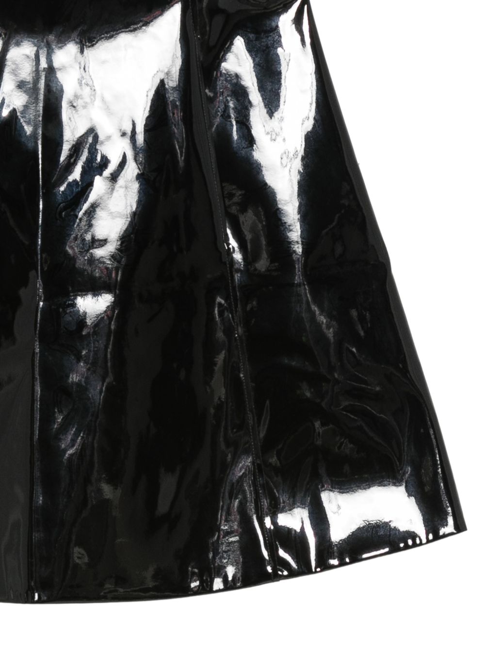 Emporio Armani Patent Panelled Skirt — Black, view 3